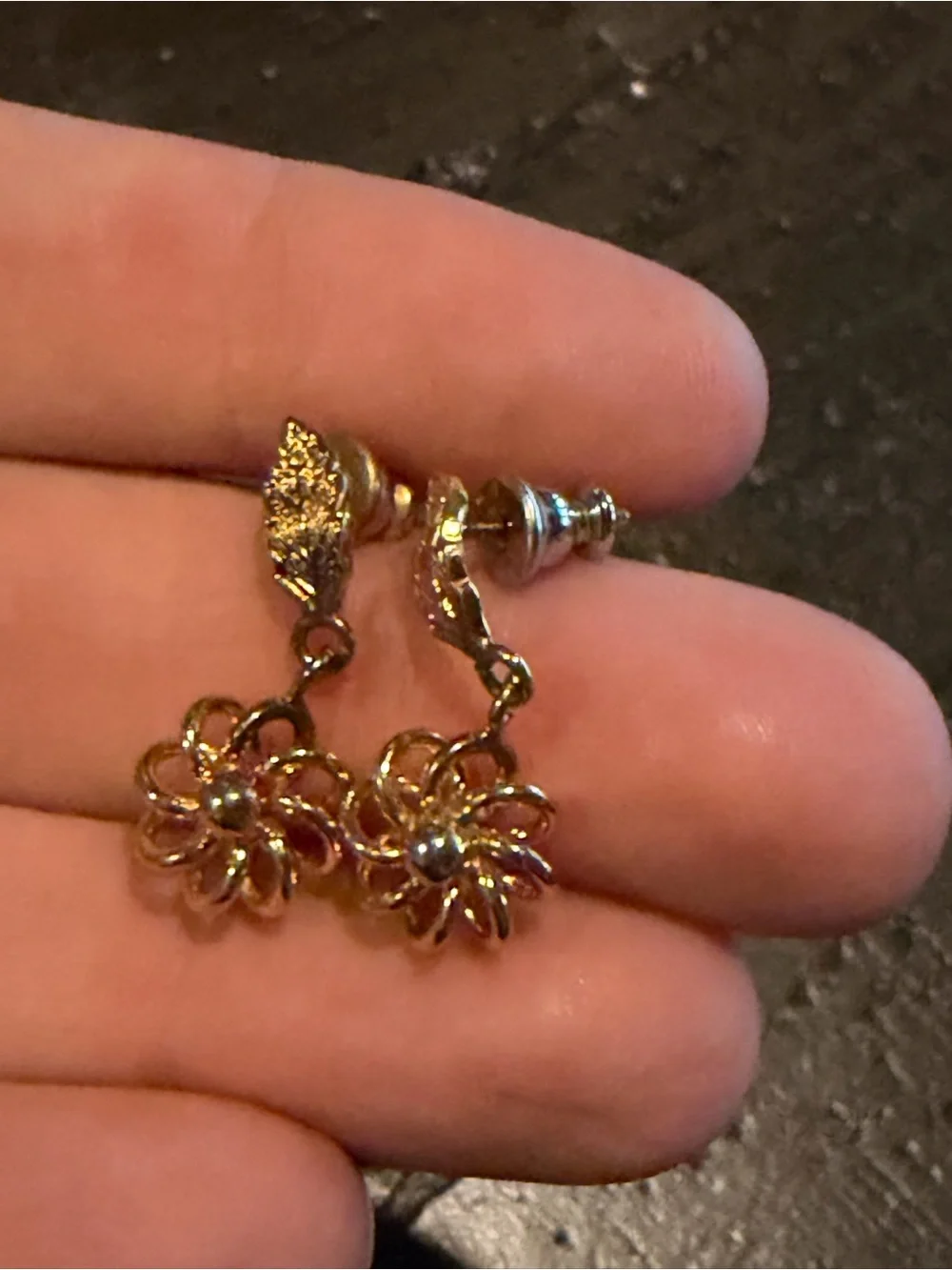 Gold Floral Drop Earrings - Classic Women Jewelry